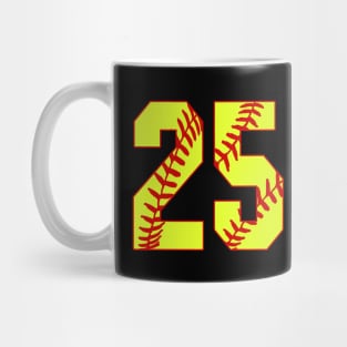 Fastpitch Softball Number 25 #25 Softball Shirt Jersey Uniform Favorite Player Biggest Fan Mug